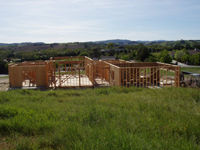 View from the Oaks of the Framing and some Skin